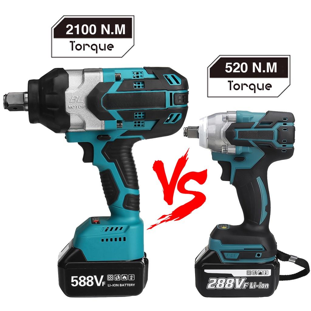 Klucz udarowy elektryczny bezszczotkowy 588VF 3/4 cala o wysokim momencie obrotowym 2100N.M Narzędzie do naprawy samochodów ciężarowych i samochodów osobowych dla akumulatora 18V