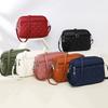 Stor Kapacitet PU Læder Crossbody Taske Hjerteformet Broderi Ensfarvet Skuldertaske Lynlås Messenger Taske til Kvinder Damer