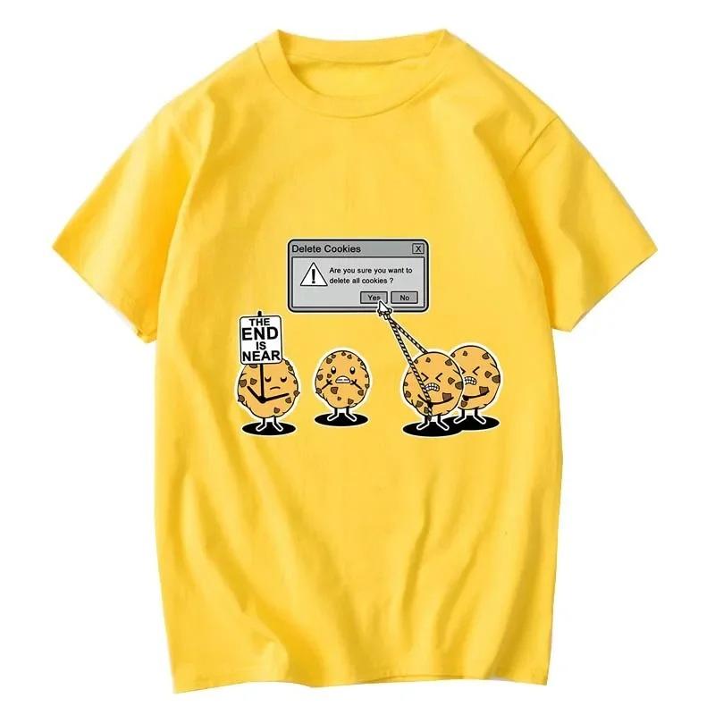 Summer Tshirt Funny Fun Biscuit Cartoon System Creative Printing Design Print Casual Cool Women Tshirt Top Clothing