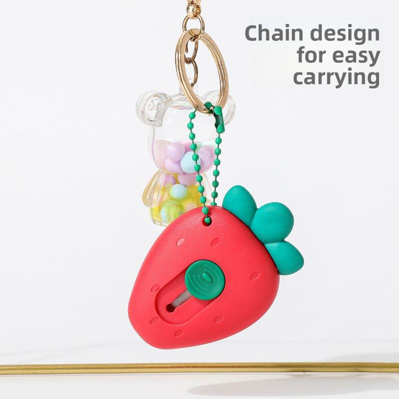 Portable mini art knife, cute fruit shaped hand account paper cutting knife, express gift unboxing knife, with chain accessories