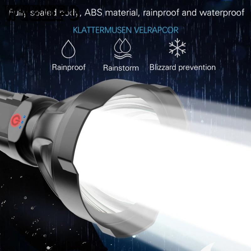 Strong Light Long Range Torch Home User Cob Side Light Outside Usb Rechargeable Searchlight Plastic Strong Light Torch