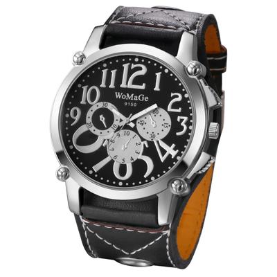 Leder Rock Punk Stilvoll Analog Quarz Lederband Kleine Sekunde Dekoration Wasserdicht Accessoires Geburtstag Weihnachtsgeschenk Herrenuhr Herren