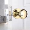 Globular Concealed Knob Invisible Door Hardware Gold Black Dark Side Door Background Pastoral Wooden Door Handle