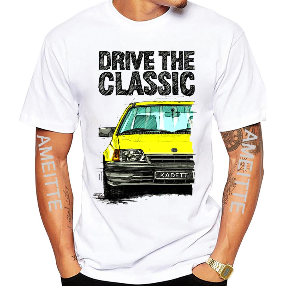

Drive The Classic Opeles Kadett E Late Model T-Shirt Men Short Sleeve Vintage White Casual Cool Boy Tees Mans Tops 3XL
