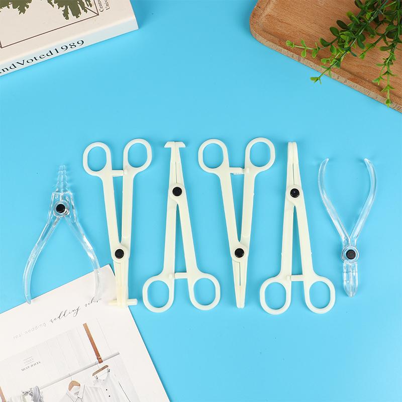 1Pc Disposable Sterile Slotted Round Navel Forceps Clamp Triangle Open Plier Ear Nose Piercing Tools Tattoo Piercing Supply