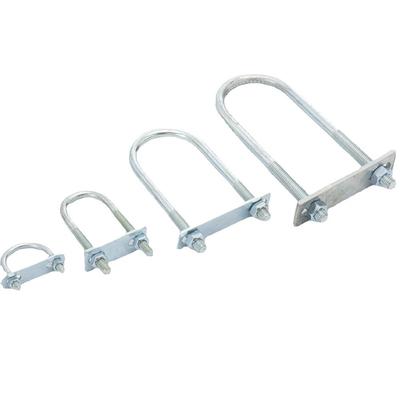 1Pcs Durable Galvanized Q235 Carbon Steel M8 Round Tube Clamp With Baffle Screws Pipe U-clamp Round Bolt for Round Tube