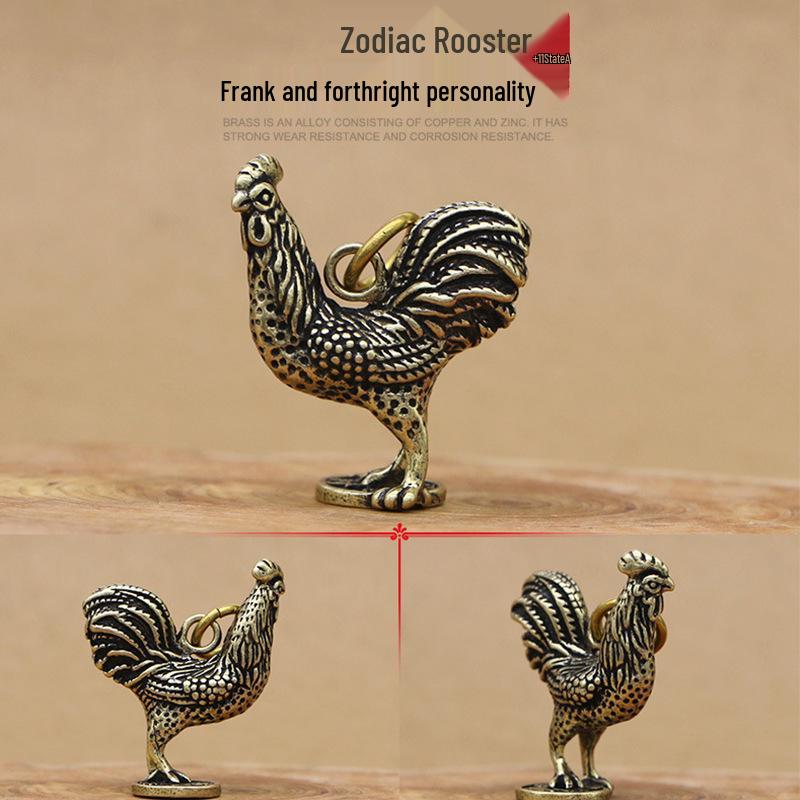 3D Retro Brass Zodiac Animal Keychain and Pendant Ornaments