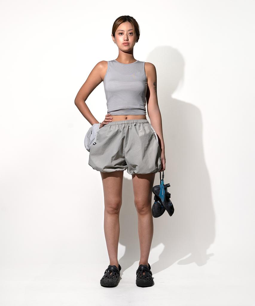 WHILE Half Balloon Climbing Pants Summer Hiking Shorts With String (Stone Grey)