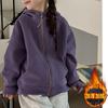 Children's Hooded Sweatshirt Jacket—Fall Casual Outerwear for Girls