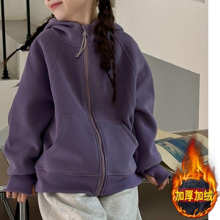Children's Hooded Sweatshirt Jacket—Fall Casual Outerwear for Girls