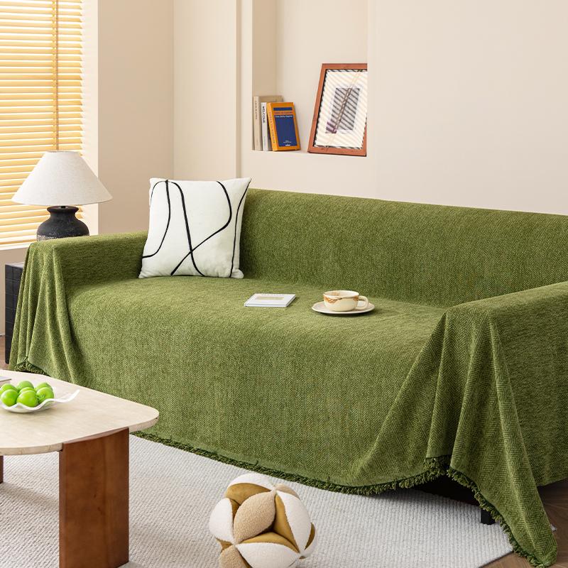 Solid Color Sofa Cover Cloth, Simple Modern Sofa Towel, All-season Universal Chenille Cover Cloth