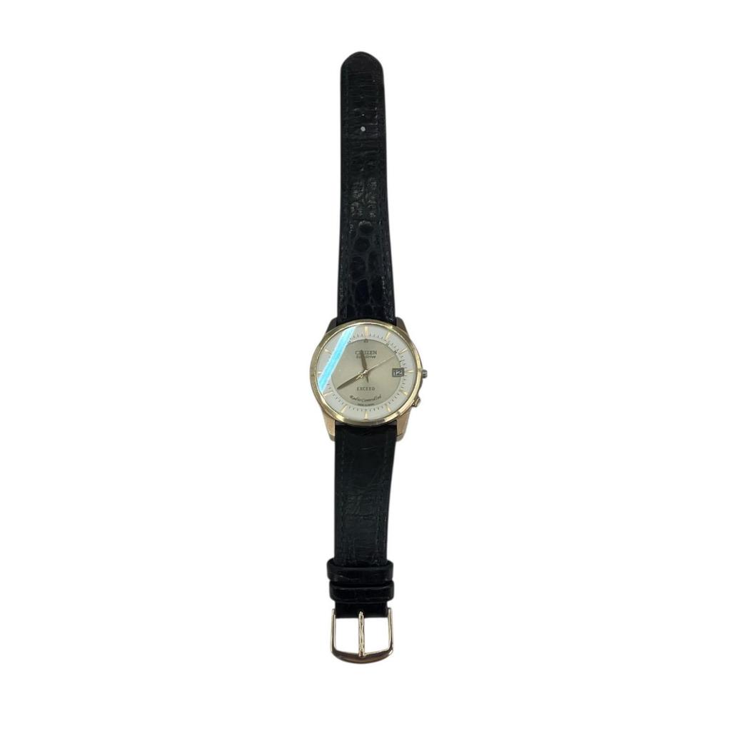 Used 186001 As-is CITIZEN Exceed Eco-Drive H113-T009841 Gold/Black Men's