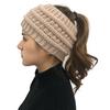 Women Fashion Outdoor Solid Splice Hats Crochet Knit Holey  Cap Headband
