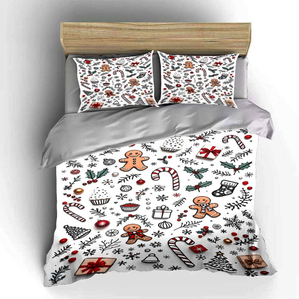 Festive Holiday Charm Bedding Sets Duvet Cover Sets Duvet Covers Pillowcases(1*Duvet Cover 2*Pillowcases Without Duvet Insert)