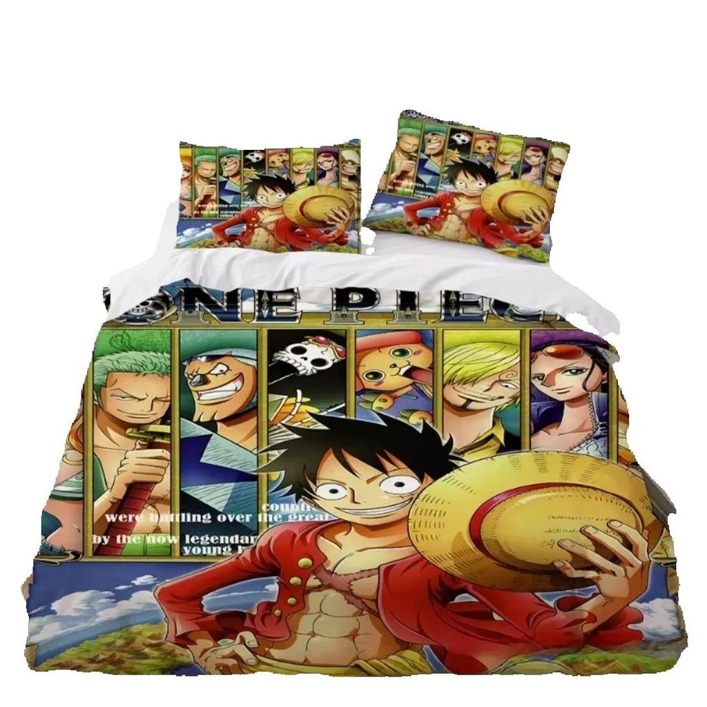 Anime One Piece Duvet Cover Set Comfortable and Warm Bedding Set for Decorating Your Bedroom and Enhancing Home Life Teens Gifts