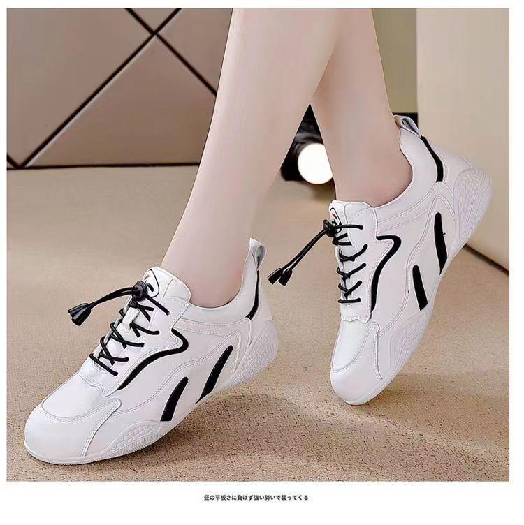 Кожаные кроссовки новые кеды на платформе плоская подошва повседневная обувь легкая нескользящая мягкая поверхность мягкая подошва 35