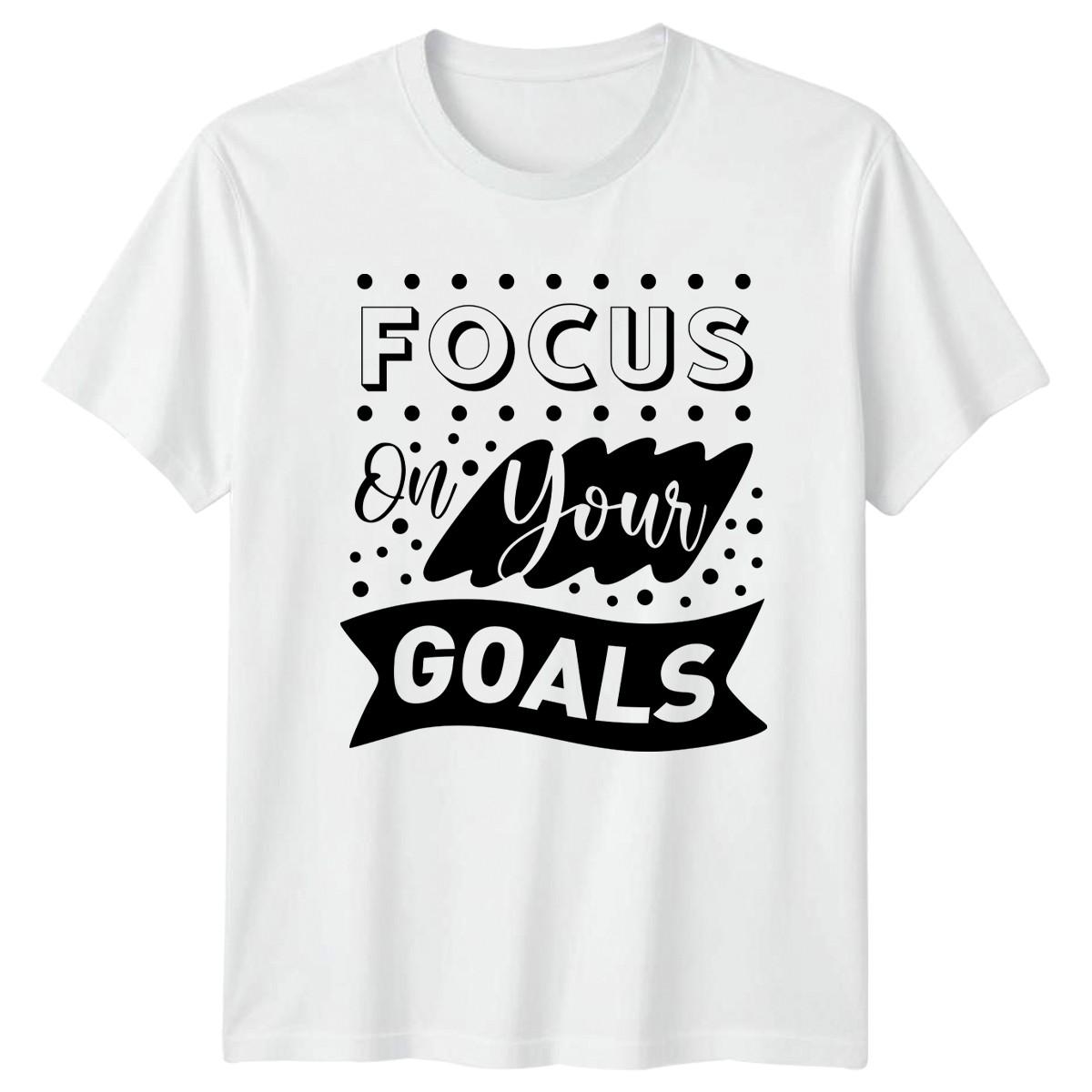 Focus On Your Goals T-Shirt Motivational Fitness Birthday Gift For Him And Her S