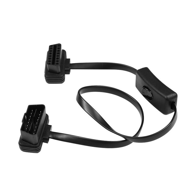 Ultradünnes OBD2-Verlängerungskabel mit Schalter & Winkelstecker