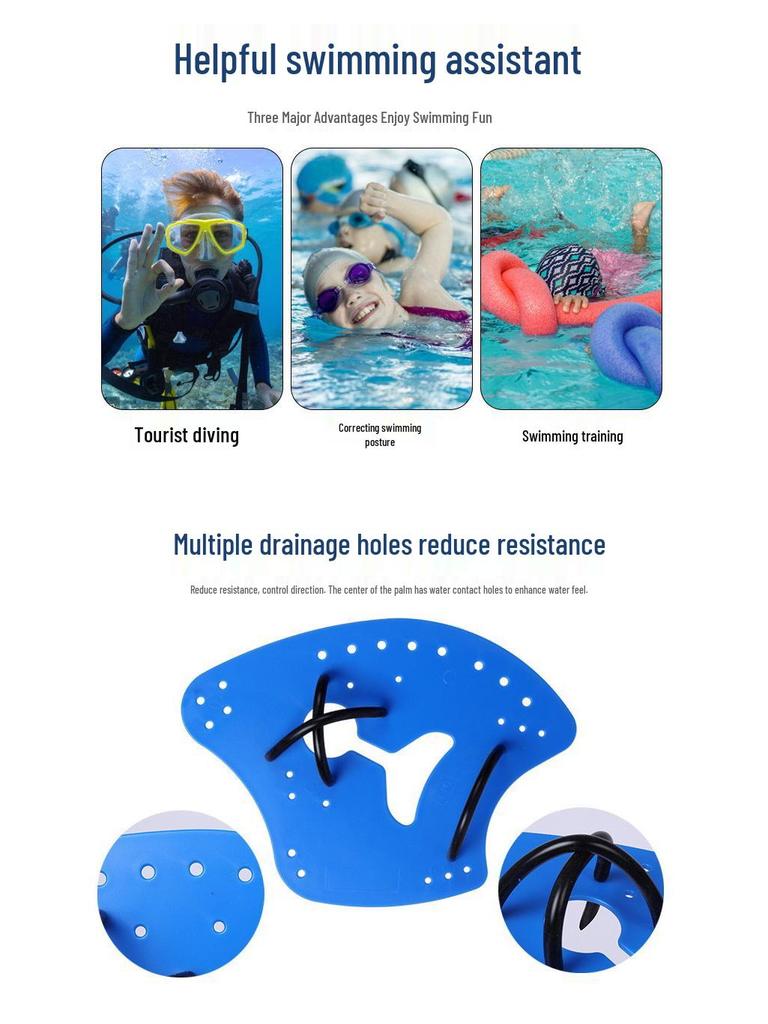 Axe-Style Sculling Hand Paddles for Adult and Child Swimming Training