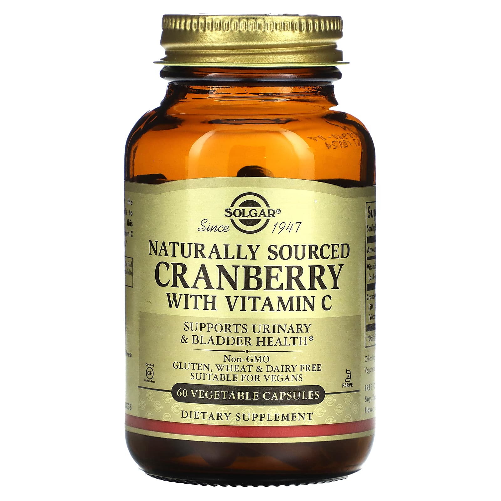 

Solgar, natural cranberry containing vitamin C, 60 veggie capsules