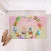 Cute Rabbit Carpet Kawaii Cartoon Bunny Rug for Boys Girls Lovely Animal Easter Rabbit Door Mat Non Slip Spring Flowers Bath Mat