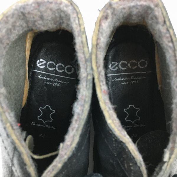 ECCO Premium Short Leather Boots Black size 42 26.5-27.0(USED)