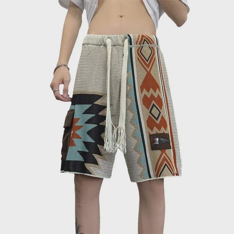 2024 Heren Trendy Amerikaanse Mode Kleurblok Casual Shorts