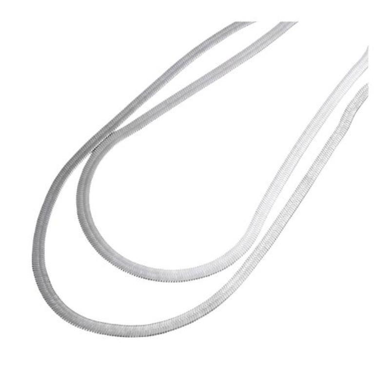 Женское колье-колье, плоское ожерелье со змеиной костью, регулируемая удлиненная цепочка-колье, ожерелье, ювелирные аксессуары серебряный