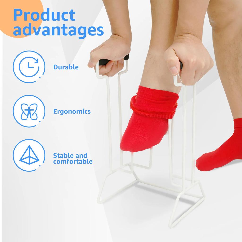 Stock Helper Aid Tool Putting on Compression Large Sock Aid Easy to Use Donning Aid Large Stocking Assistance for Old Men/Women