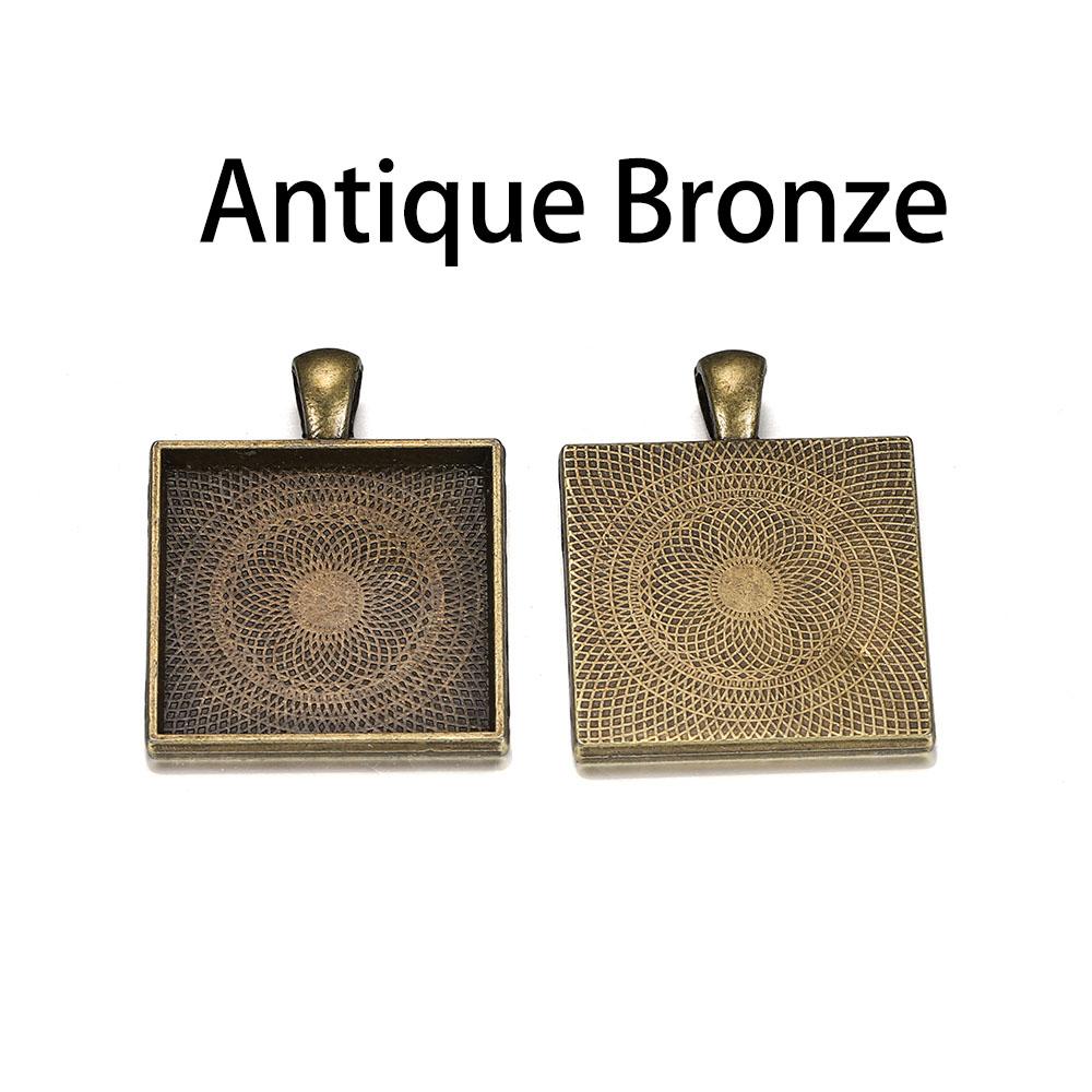 

5 шт./лот, квадратные кабошоны, основы, 25 мм, подвесные безели, лотки для DIY, принадлежности для изготовления ювелирных изделий