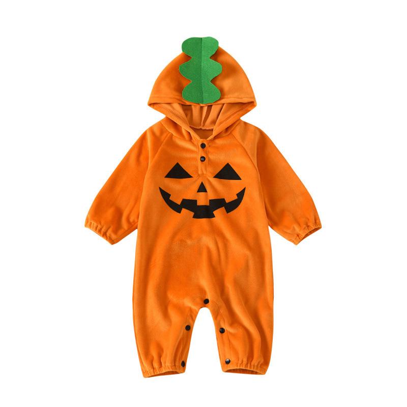 Infant & Toddler Halloween Pumpkin Onesie Romper for Boys & Girls