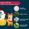 JOYFY 6.6 FT Long Christmas Inflatable Decoration Reindeer Peeing on Snowman with Build-in LEDs for Xmas Party Yard Garden Décor
