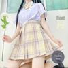 Japanese JK School Uniform Plaid Skirt Set - Women's Short Sleeve Pleated Skirt
