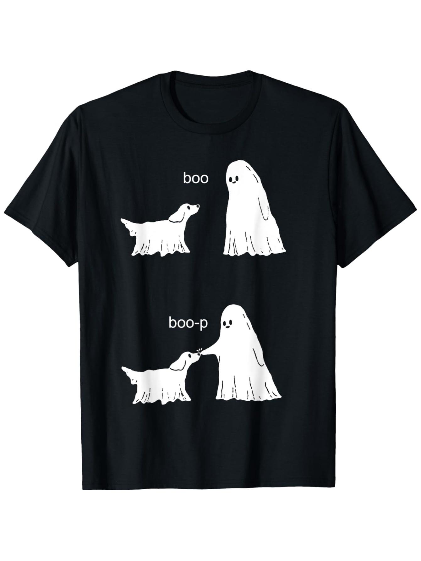 Boo Boop Ghost And Dog  pattern design 100 cotton summer Oneck short sleeve casual printed mens Tshirt S