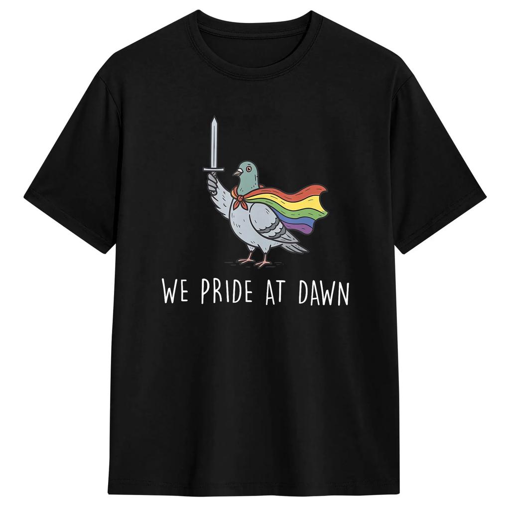 Vintage T Shirt Funny Frog We Pride At Dawn Rainbow Flag Lgbt Pride Month 100 Cotton Tshirts Trending Tshirt Short Sleeve