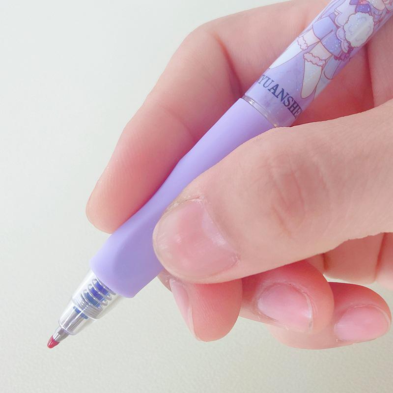 Crystal Blue Erasable Gel Pen: Metal Clip, Press-to-Erase, Triangular Grip, 0.5mm Bullet Tip for Correct Hand Posture.