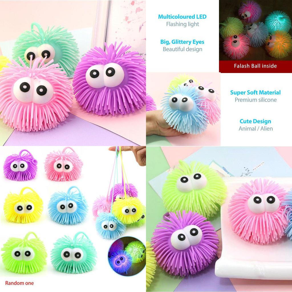 Colorful Alien Jellyfish Light Up Led Squeeze Toy For Stress Relief And Motor Skills