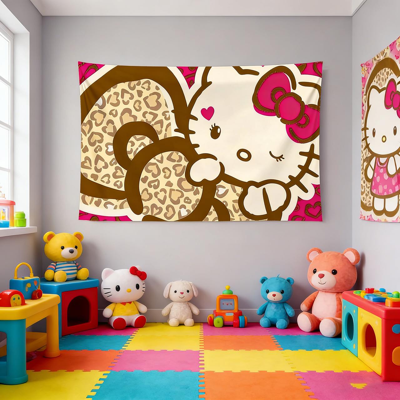 

Sanrio Hello Kitty Pink Cute Tapestry Modern Bohemian Style Flat Print Decor for Party Living Room Bedroom Hello Kitty 74x94cm(29x37in)