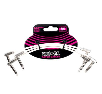 ERNIE BALL 6385 Flat Ribbon Patch Cable White 3 Pack 6 Inches 15cm EB 6385 FLAT RIBBON PATCH CABLE 3P WH [Genuine Product] 6"