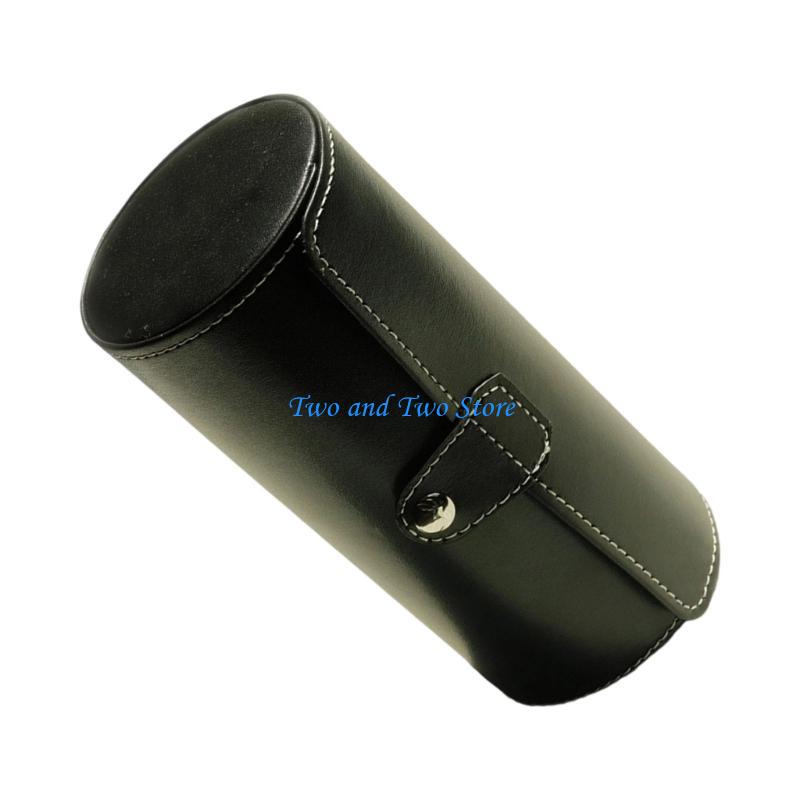 HX6F Elegant Leather Travel Watch Storage Box Compact Protective Design Leather Texture for Jewelry and Small Accessories