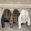 Europe and the United States new high-end big fur collar foreign gas cotton-padded clothes women's short thickened warm cotton-padded jacket jacket