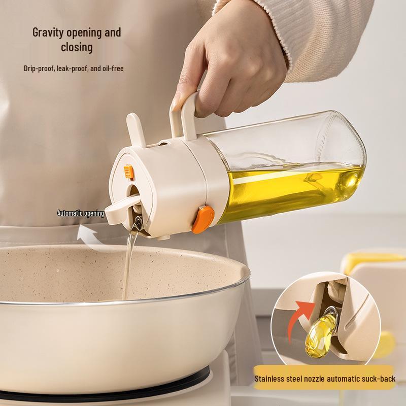 Automatic Dual-Use Oil Spray & Pour Bottle - No-Stick, No-Leak Kitchen Pot