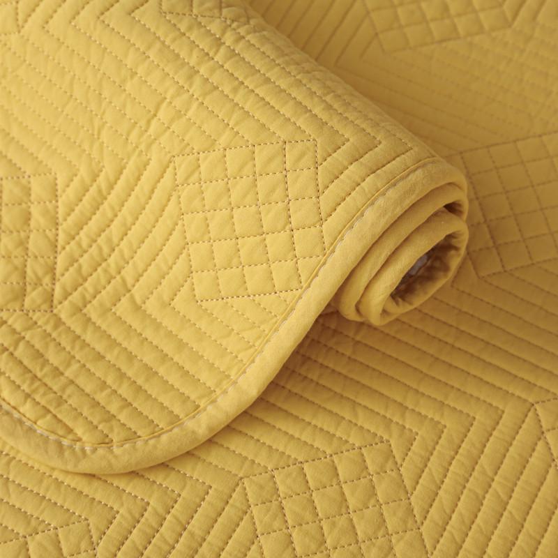 Four Seasons Washed Cotton Quilted Plaid Sofa Cushion Modern Simple Solid Color Fabric Anti-Slip Sofa Cushion Cover