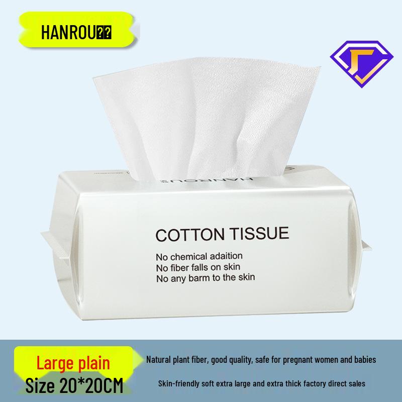 Engångs bomullshandduk för ansiktstvätt: Förtjockad, Mjuk, Dubbelanvändning för Våt- och Torrrengöring