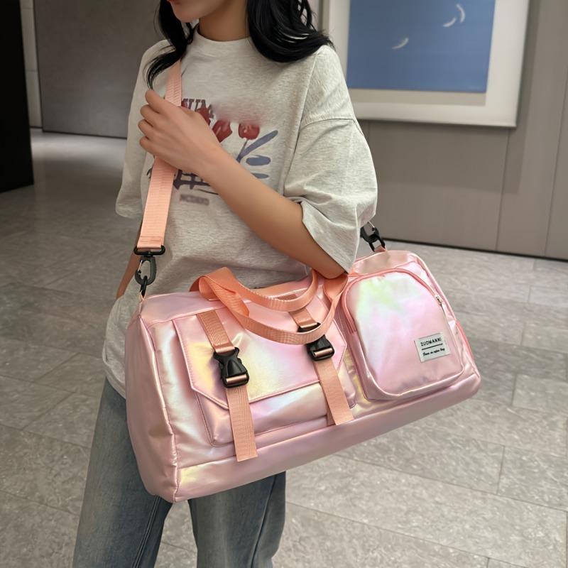 Large Capacity Women'S Nylon Travel Duffel Bag Dazzling Colorful Sports Fitness Bag Very Suitable for Outdoor Sports Travel  Fitness Yoga