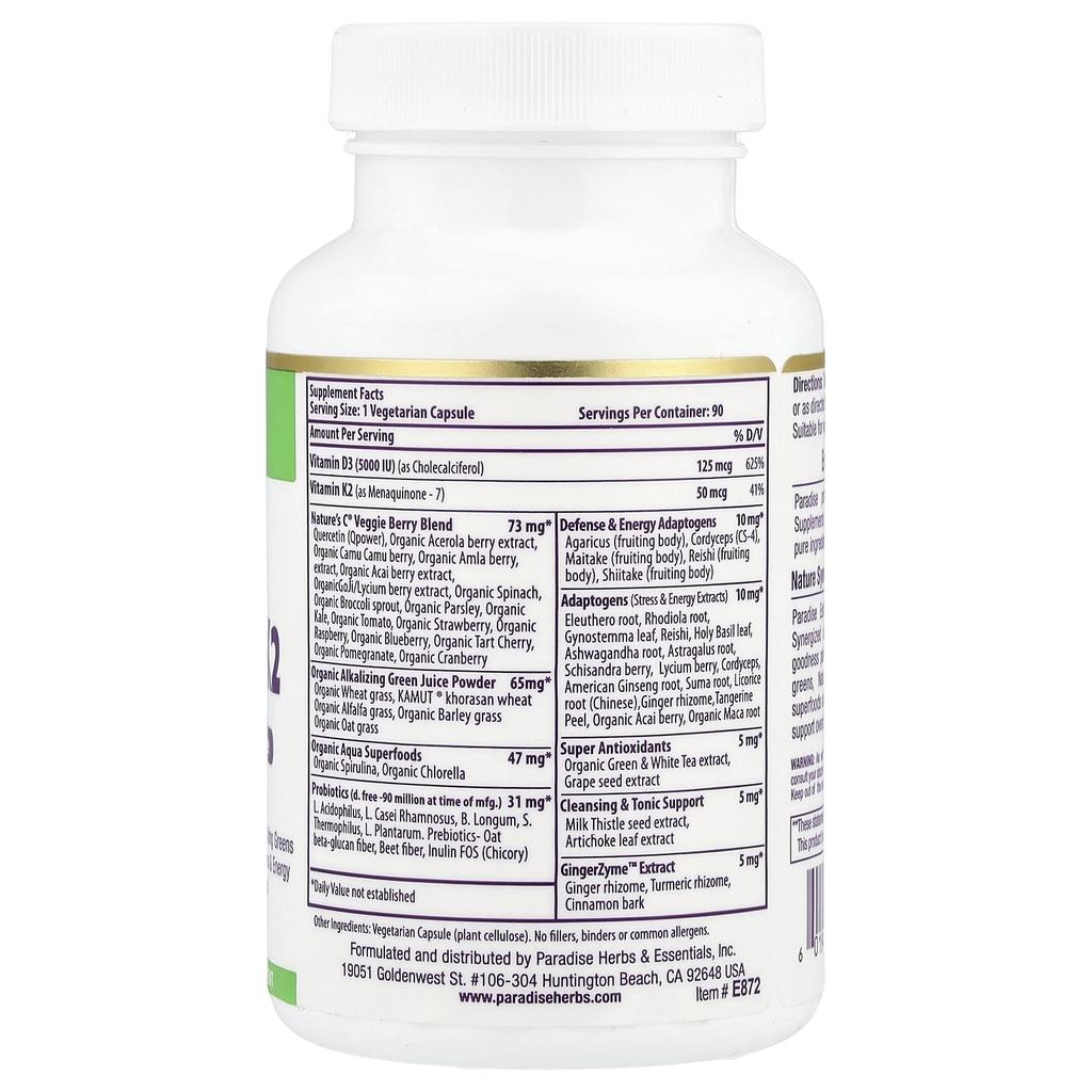 Earth'S Blend®, Vitamin D3 + K2, 90 Veggie Caps