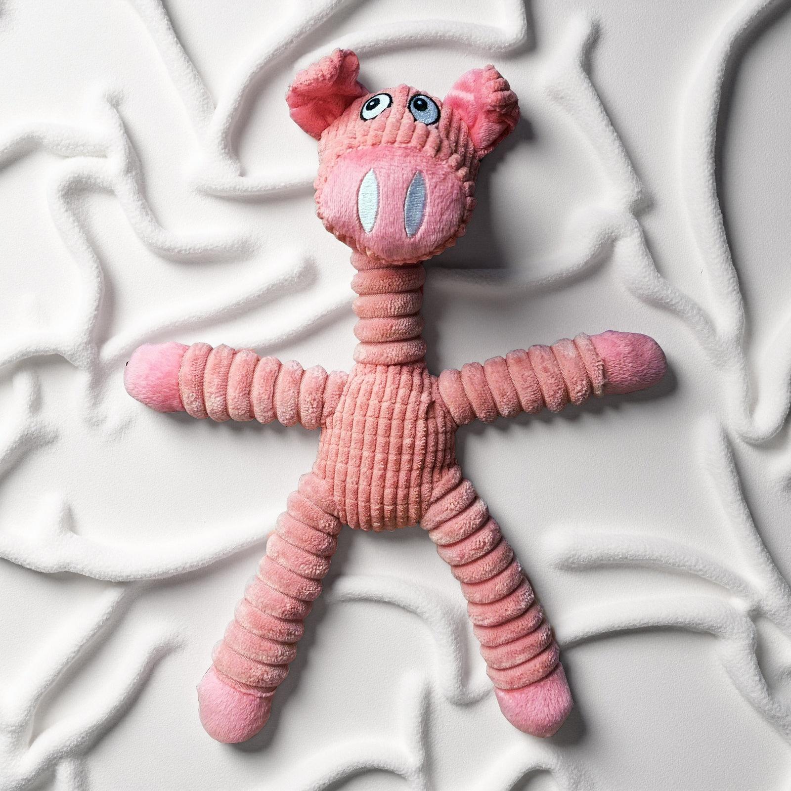 

Corduroy Plush Animal Toy Soft Squeaky Chew Toy for Pets Durable Stuffed Interactive Play Doll for Dogs and Puppies one size