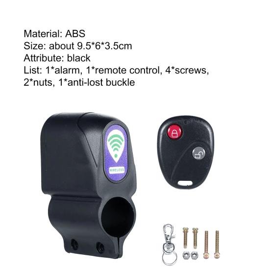 Fahrradalarmschloss Drahtlos Diebstahlschutz ABS Fernbedienung Fahrrad Vibrationsalarm für MTB Rennrad