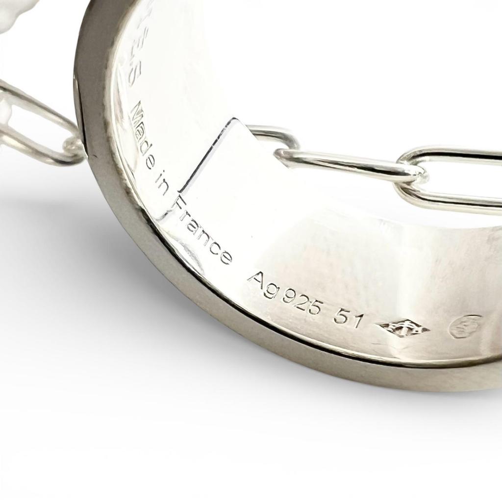 Great HERMES Ring Alpha Kelly Double Ring Silver AG925 Women Used