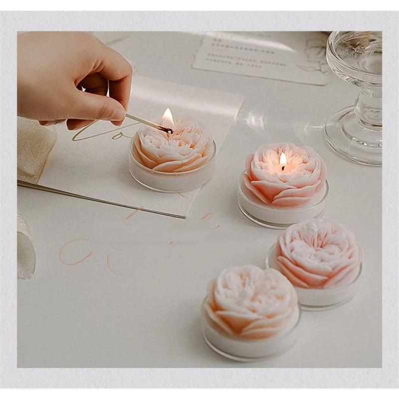 Scented Rose Blossom Candles, Soy Wax, Smokeless Aromatherapy Candles—Birthday, Proposal, and Anniversary Gifts